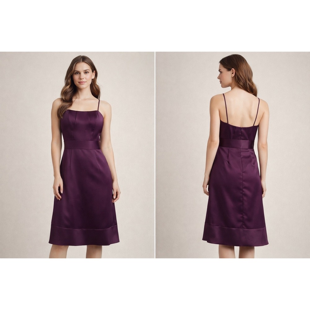 Watters & Watters‎ Plum Purple Satin Cocktail Dress Bridesmaid A-Line Sz 8